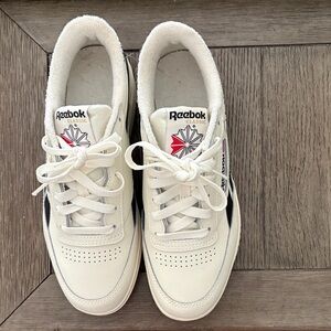 Reebok Classic Cream and Black Sneakers 7.5